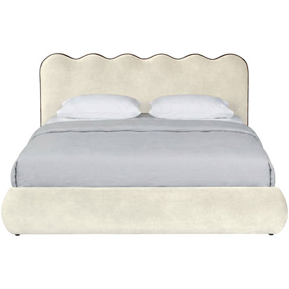 Tempo Cream Velvet Upholstered Full Bed