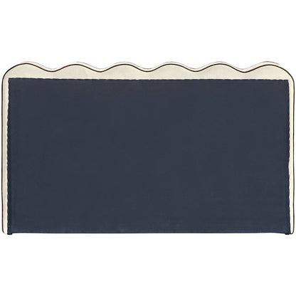 Tempo Cream Velvet Upholstered Full Bed