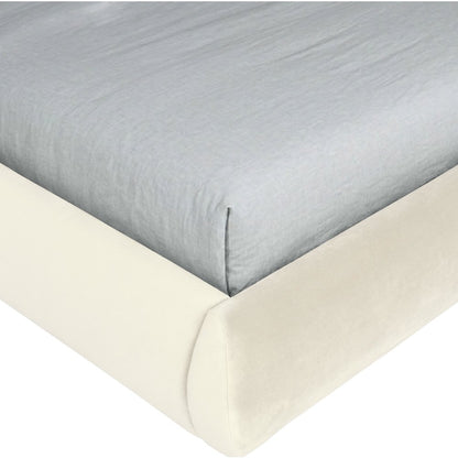 Tempo Cream Velvet Upholstered Full Bed