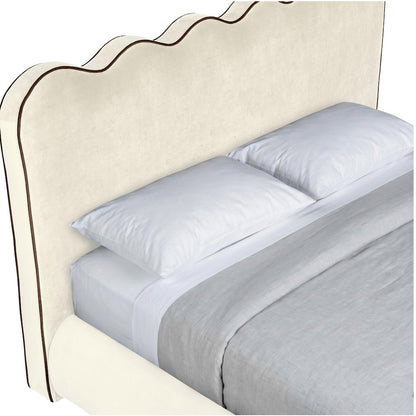Tempo Cream Velvet Upholstered King Bed