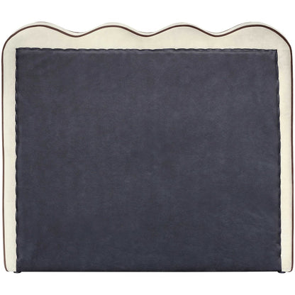 Tempo Cream Velvet Upholstered Twin Bed