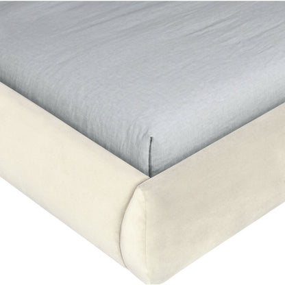 Tempo Cream Velvet Upholstered Twin Bed