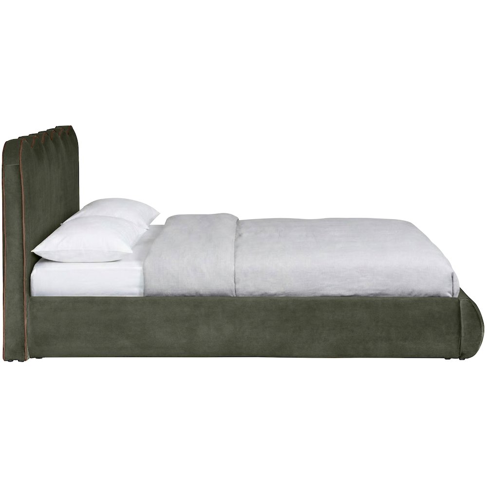 Tempo Green Velvet Upholstered King Bed