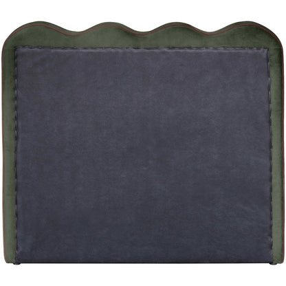 Tempo Green Velvet Upholstered Twin Bed