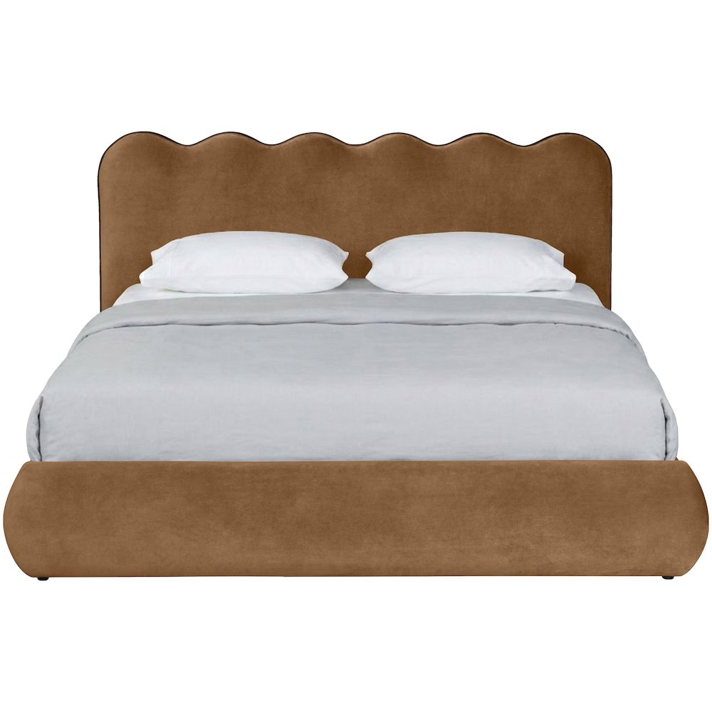 Tempo Saddle Velvet Upholstered Full Bed
