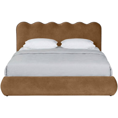 Tempo Saddle Velvet Upholstered Full Bed