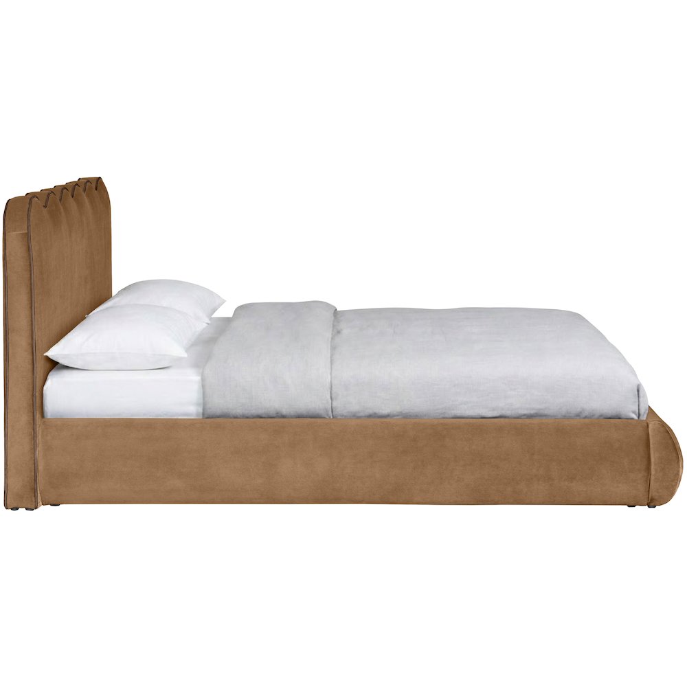 Tempo Saddle Velvet Upholstered Queen Bed