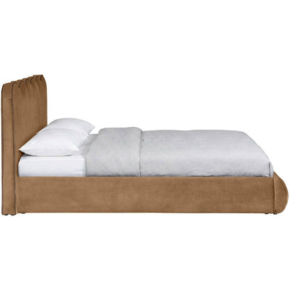 Tempo Saddle Velvet Upholstered Queen Bed