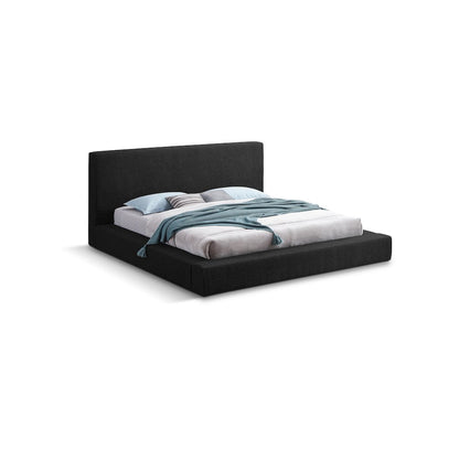 Terra Black Boucle Fabric Full Bed