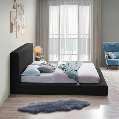 Terra Black Boucle Fabric Full Bed