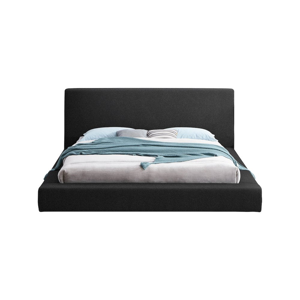 Terra Black Boucle Fabric King Bed