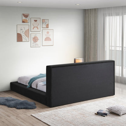 Terra Black Boucle Fabric King Bed
