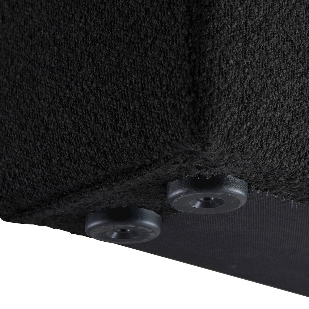 Terra Black Boucle Fabric King Bed
