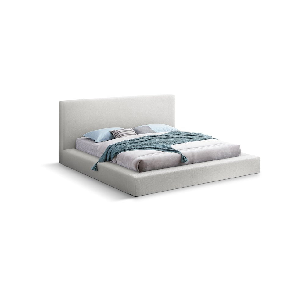 Terra Cream Boucle Fabric Full Bed