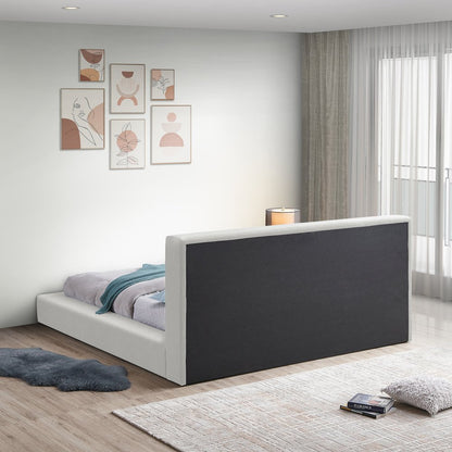 Terra Cream Boucle Fabric Full Bed