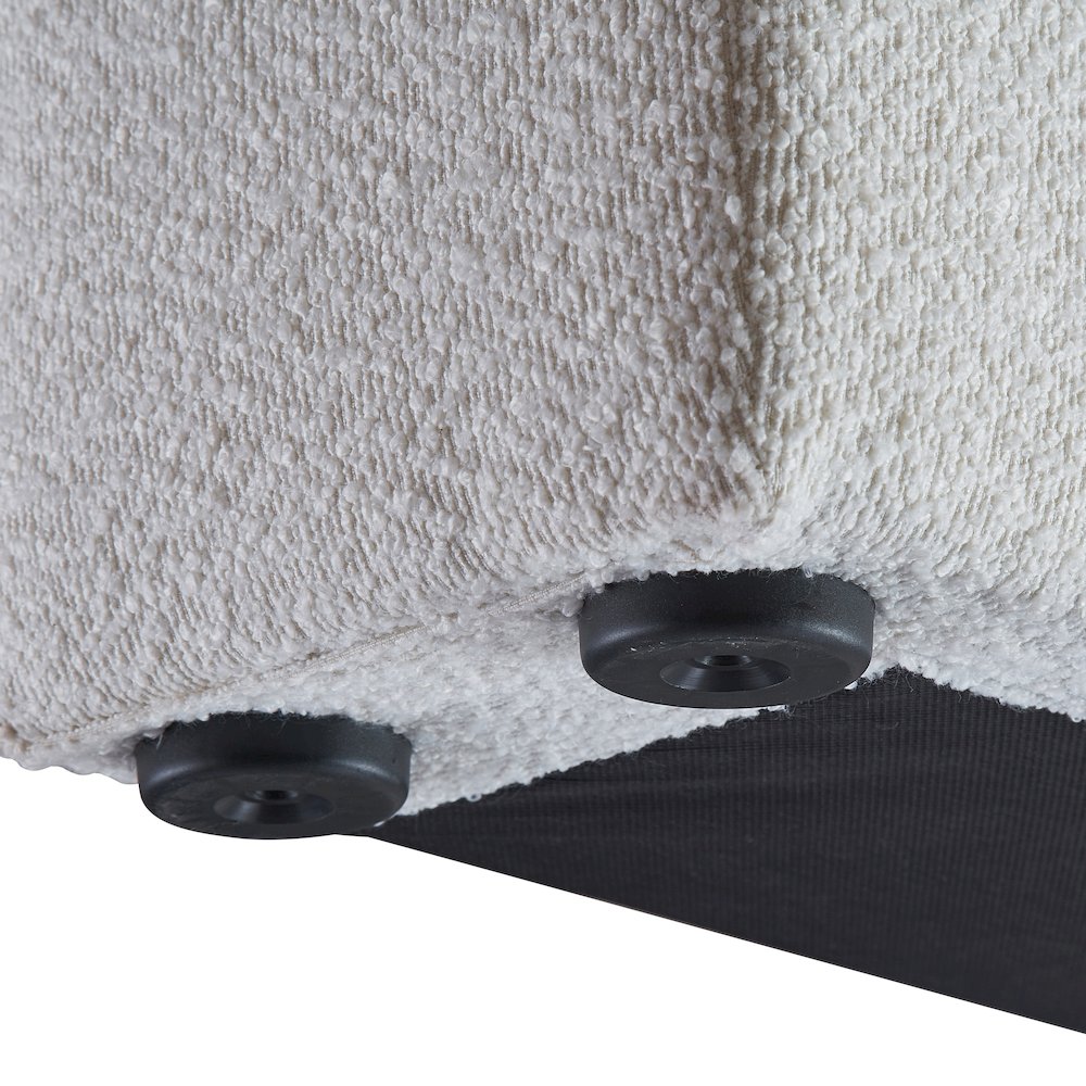 Terra Cream Boucle Fabric King Bed
