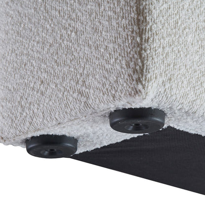 Terra Cream Boucle Fabric Queen Bed
