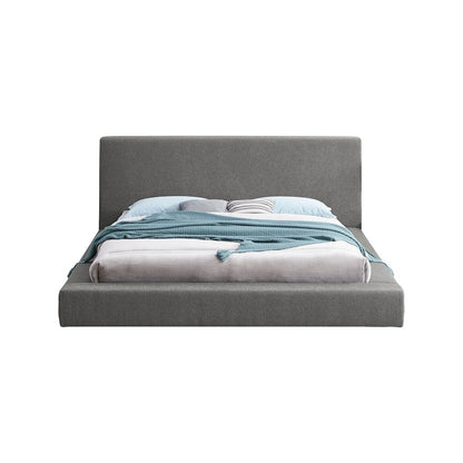 Terra Grey Boucle Fabric King Bed