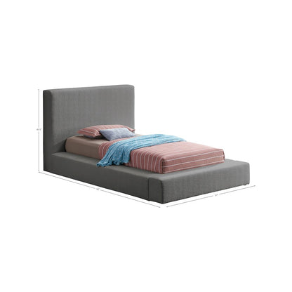 Terra Grey Boucle Fabric Twin Bed