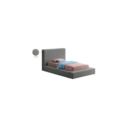 Terra Grey Boucle Fabric Twin Bed