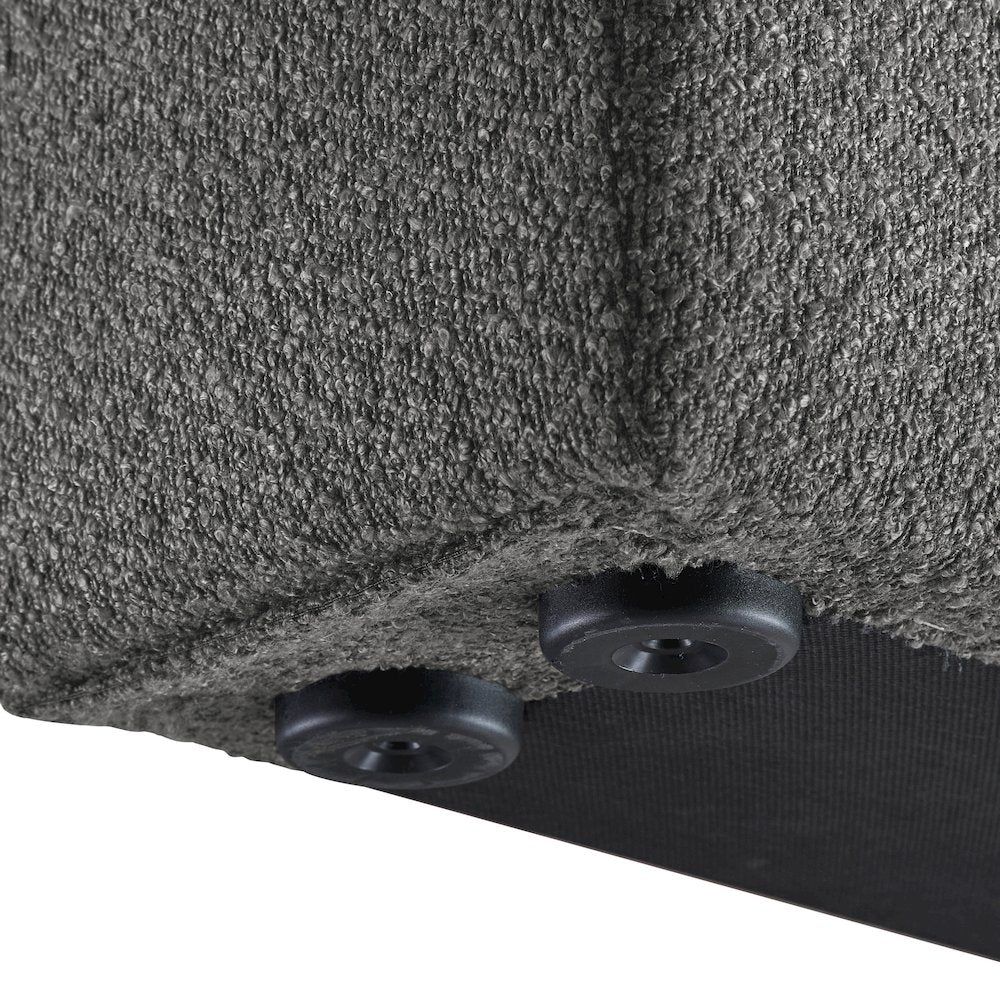Terra Grey Boucle Fabric Twin Bed