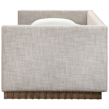 Teva Beige Linen Textured Fabric Upholstered Twin Daybed