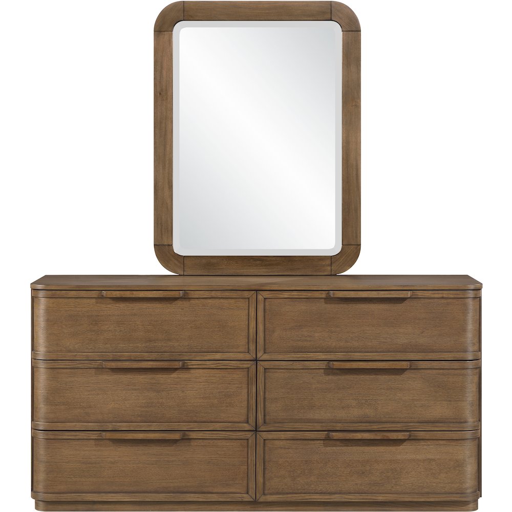 Tiberio Brown Solid Wood Mirror