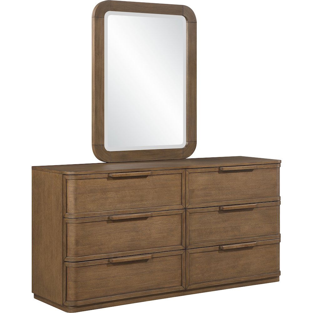 Tiberio Brown Solid Wood Mirror