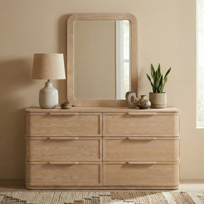 Tiberio Natural Solid Wood Mirror