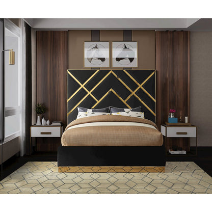 Vector Black Velvet Queen Bed