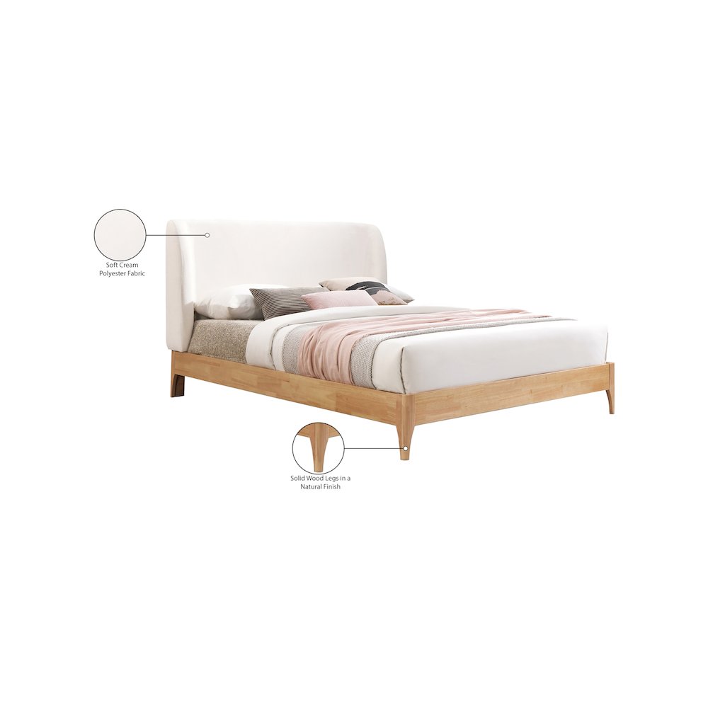 Ventura Cream Polyester Fabric Full Bed