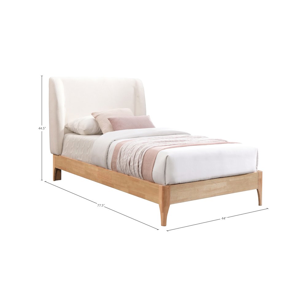 Ventura Cream Polyester Fabric Twin Bed