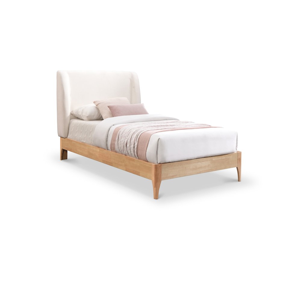 Ventura Cream Polyester Fabric Twin Bed