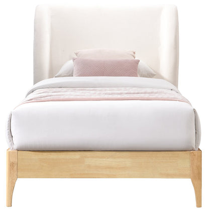 Ventura Cream Polyester Fabric Twin Bed