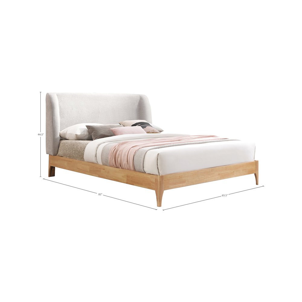 Ventura Grey Polyester Fabric Queen Bed