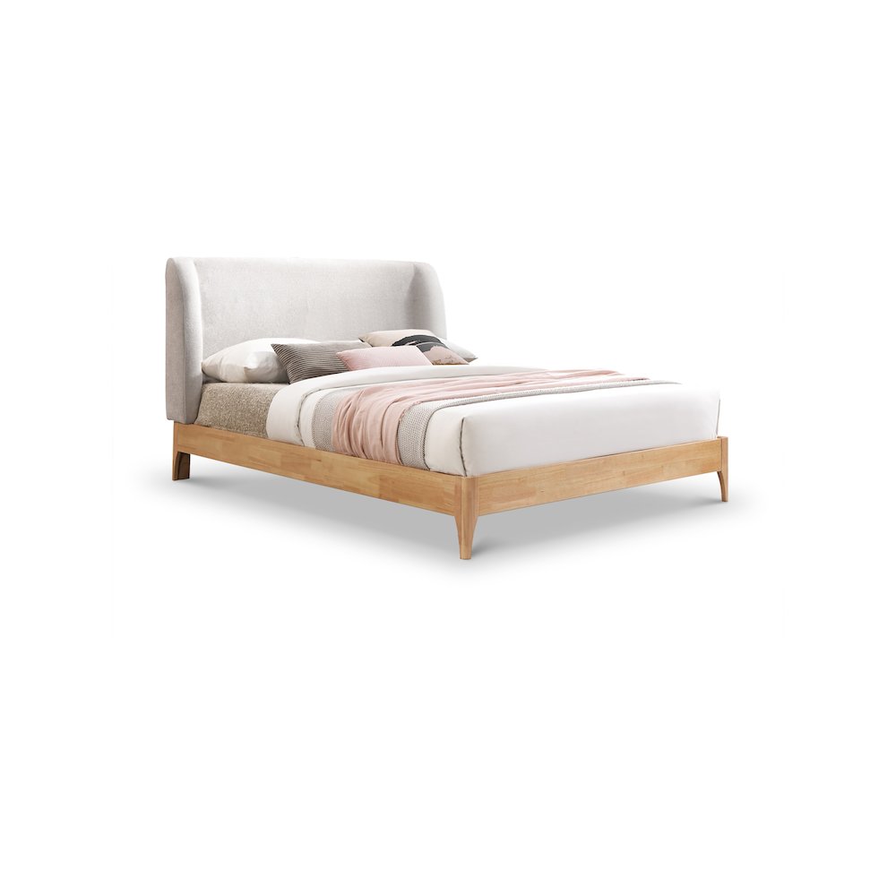 Ventura Grey Polyester Fabric Queen Bed