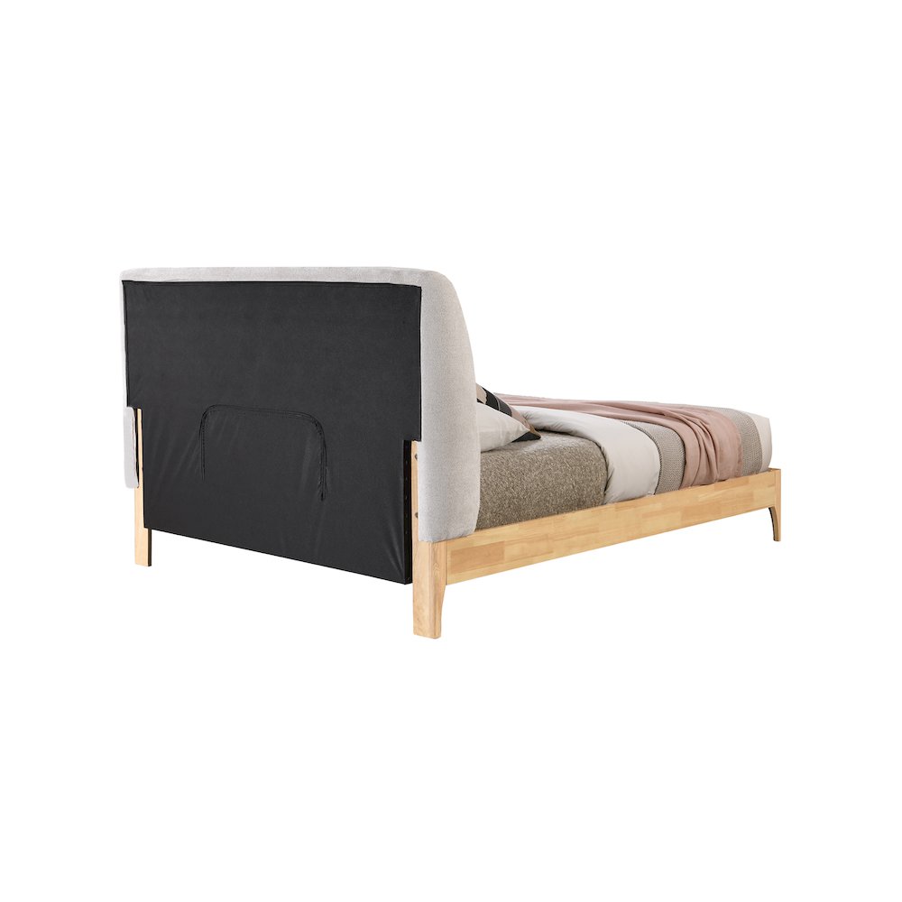 Ventura Grey Polyester Fabric Queen Bed
