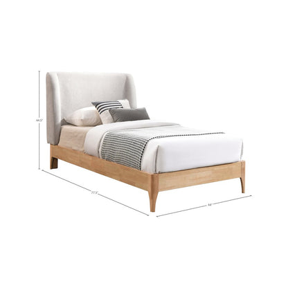 Ventura Grey Polyester Fabric Twin Bed