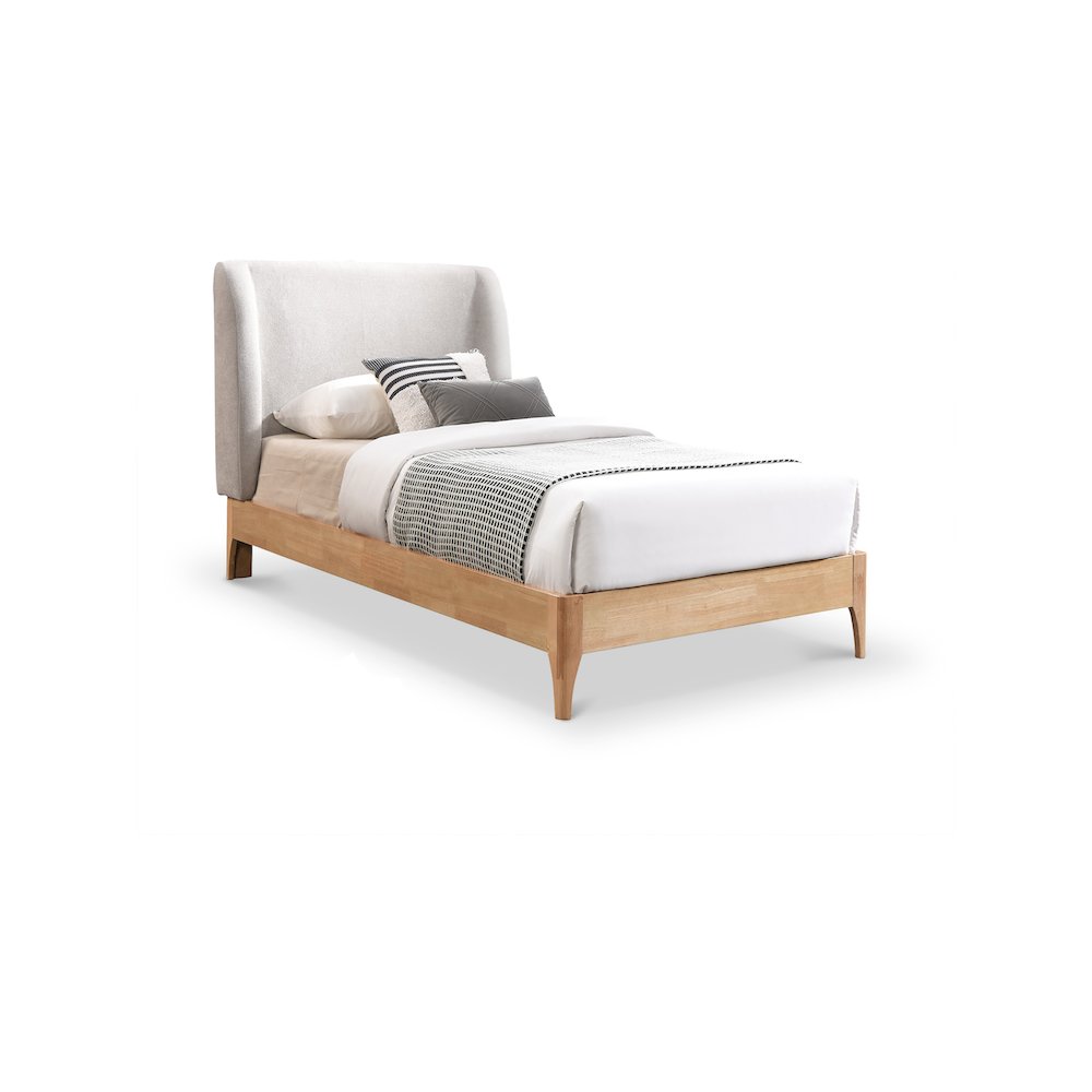 Ventura Grey Polyester Fabric Twin Bed