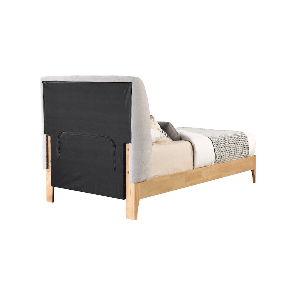 Ventura Grey Polyester Fabric Twin Bed