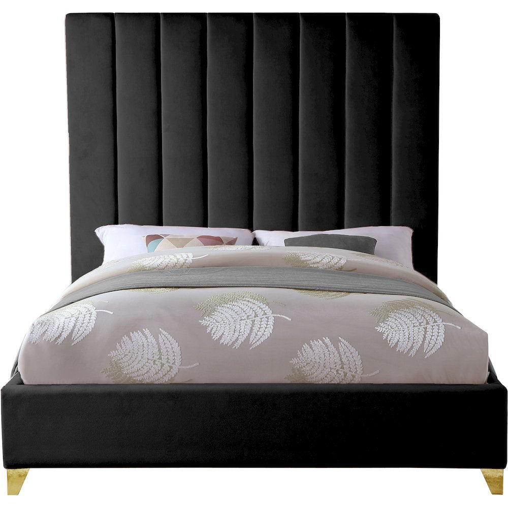 Via Black Velvet King Bed