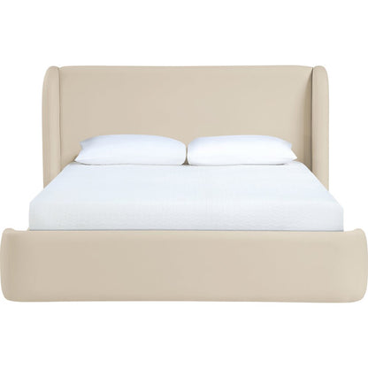 Warby Beige Vegan Leather Upholstered Full Bed