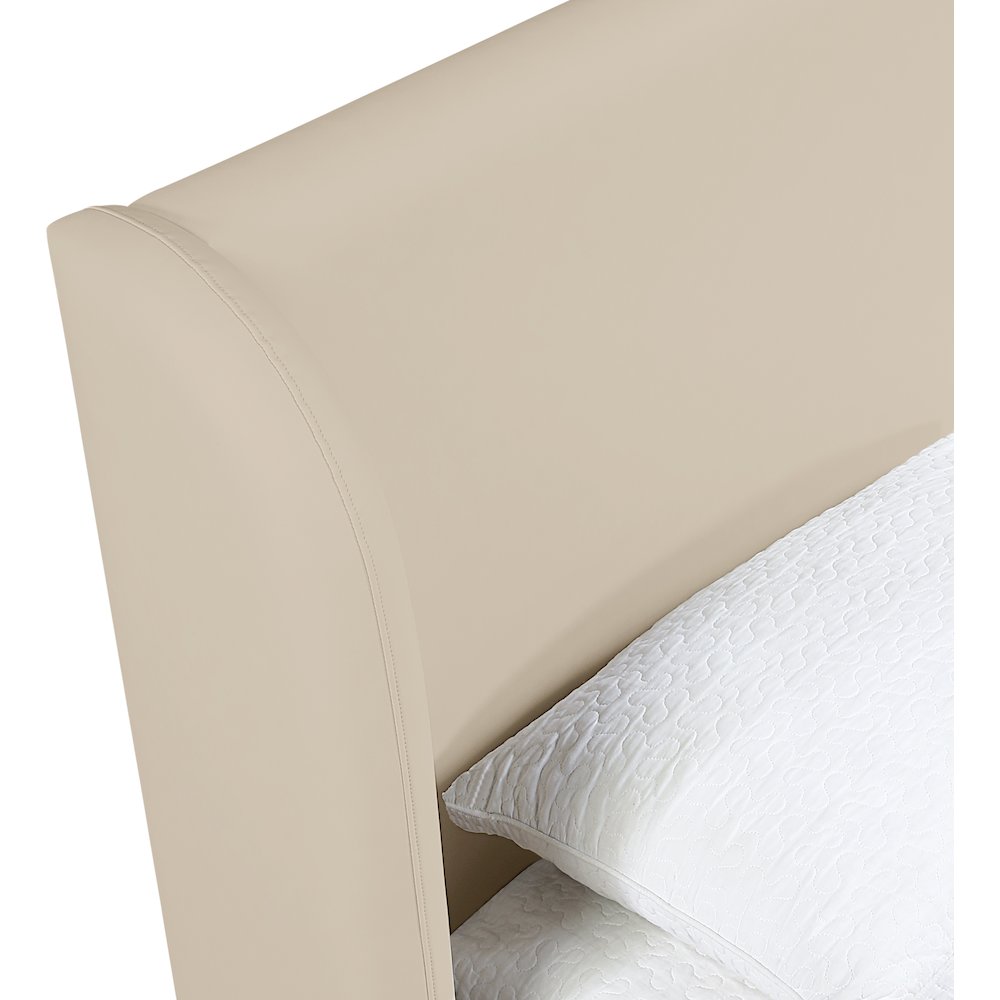 Warby Beige Vegan Leather Upholstered Full Bed