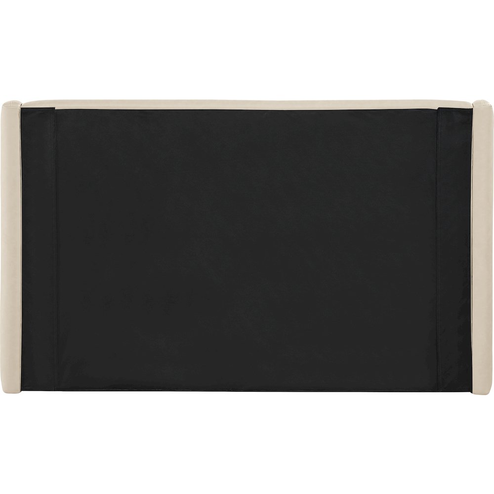 Warby Beige Vegan Leather Upholstered Queen Bed