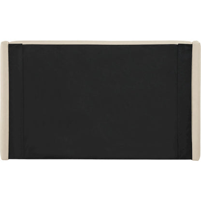 Warby Beige Vegan Leather Upholstered Queen Bed