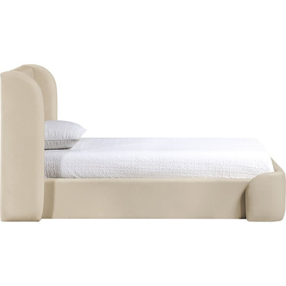 Warby Beige Vegan Leather Upholstered Twin Bed