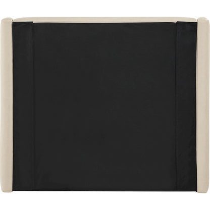 Warby Beige Vegan Leather Upholstered Twin Bed