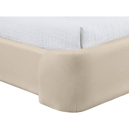 Warby Beige Vegan Leather Upholstered Twin Bed