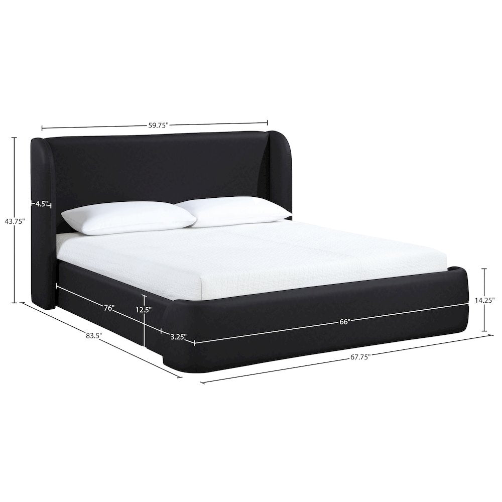 Warby Black Vegan Leather Upholstered Full Bed