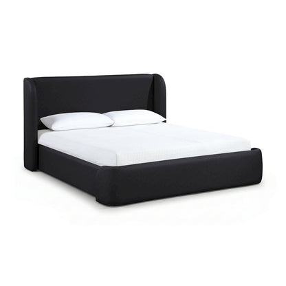 Warby Black Vegan Leather Upholstered Full Bed